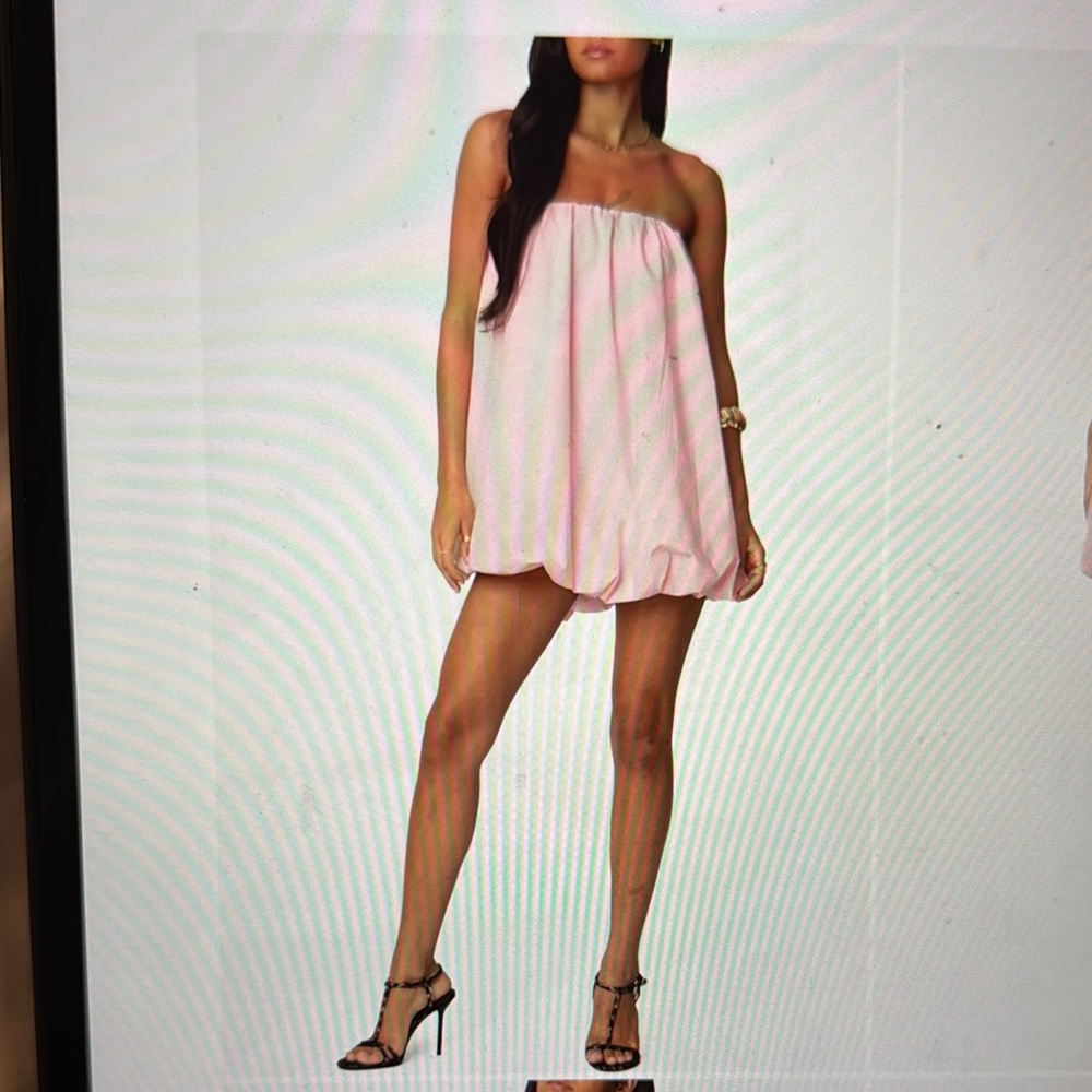 Edikted Strapless Bubble Hem Minidress